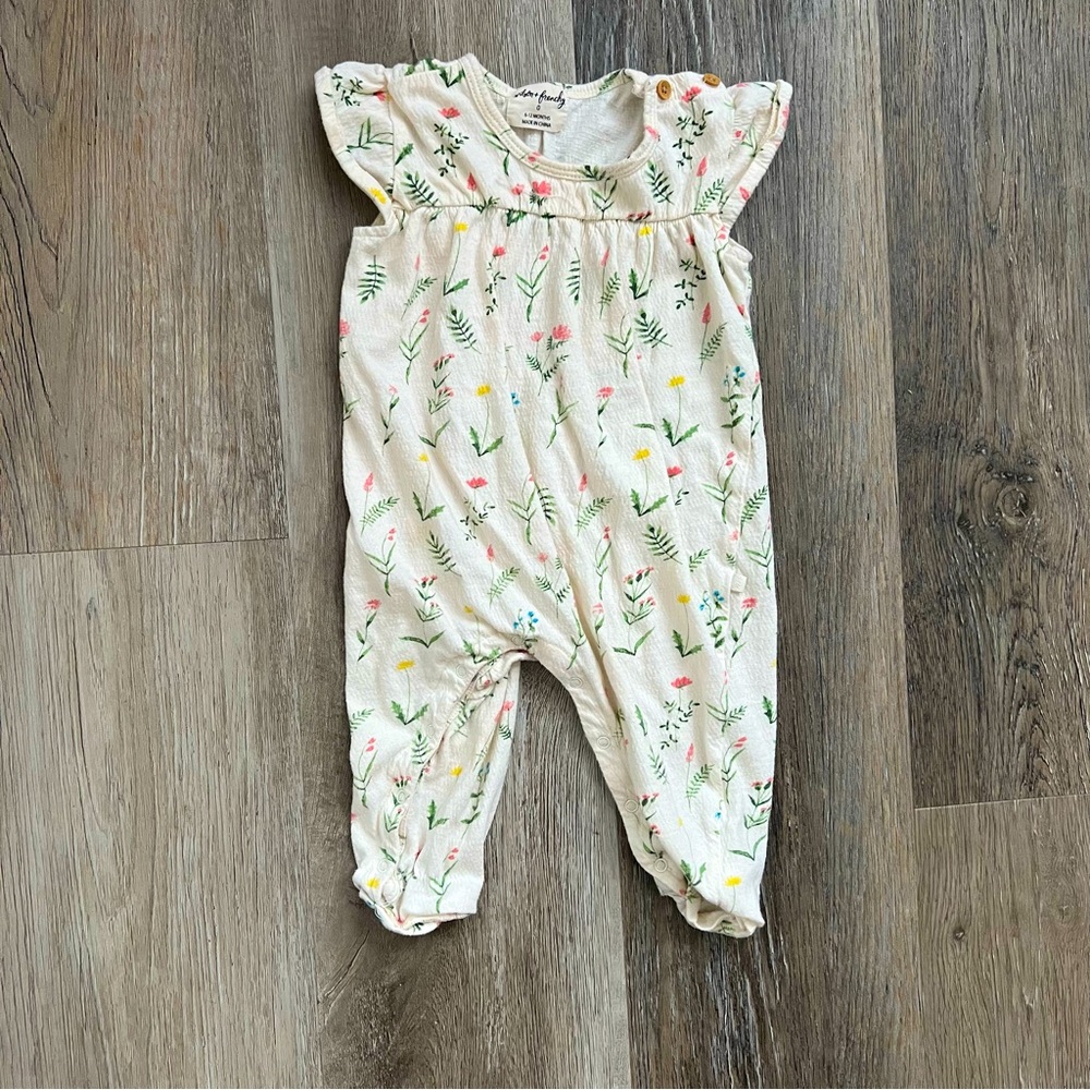 Wilson + Frenchy floral snap ruffle one piece